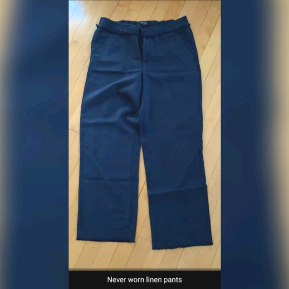 Never worn LOFT navy linen pants - Picture 2 of 7
